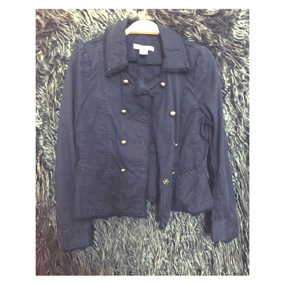 Ann Taylor LOFT double-breasted navy jacket